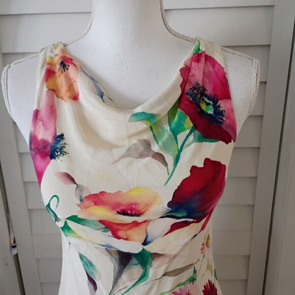 United Colors of Benetton Italy Floral Sleeveless Dress Scoop Neck XS - Picture 2 of 8